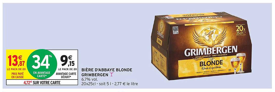 BIÈRE D'ABBEY BLONDE GRIMBERGEN