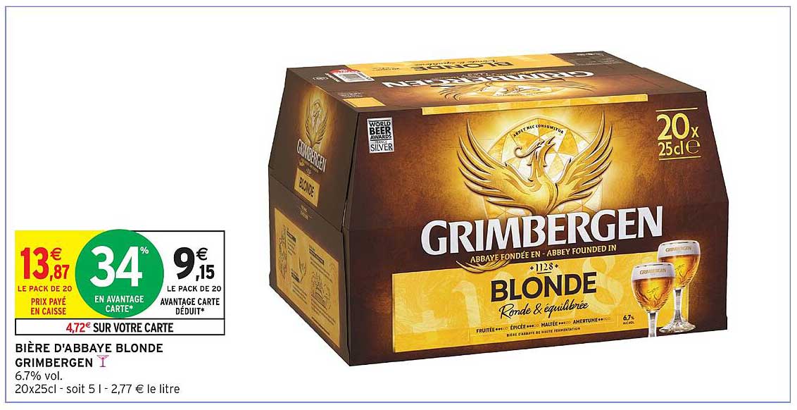 BIÈRE D'ABBEY BLONDE GRIMBERGEN
