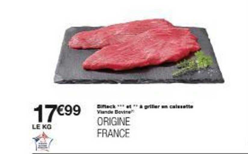 Bifteck *** et ** à griller en caissette