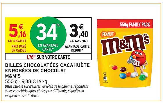 BILLES CHOCOLATÉES CAHAUÈTE ENROBÉES DE CHOCOLAT M&M'S
