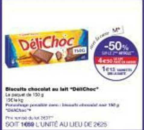 Biscuits chocolat au lait "DélíChoc"