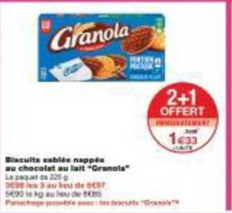 Biscuits sablés nappés au chocolat au lait "Granola"
