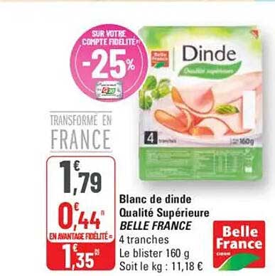 Blanc de dinde Qualité Supérieure BELLE FRANCE