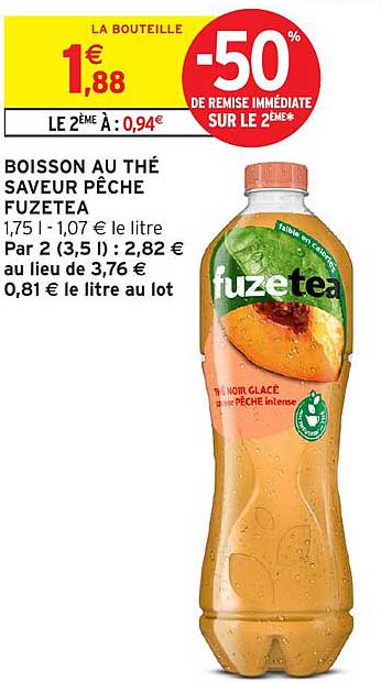 BOISSON AU THÉ SAVEUR PÊCHE FUZE TEA