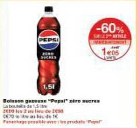 Boisson gazeuse "Pepsi" zéro sucres