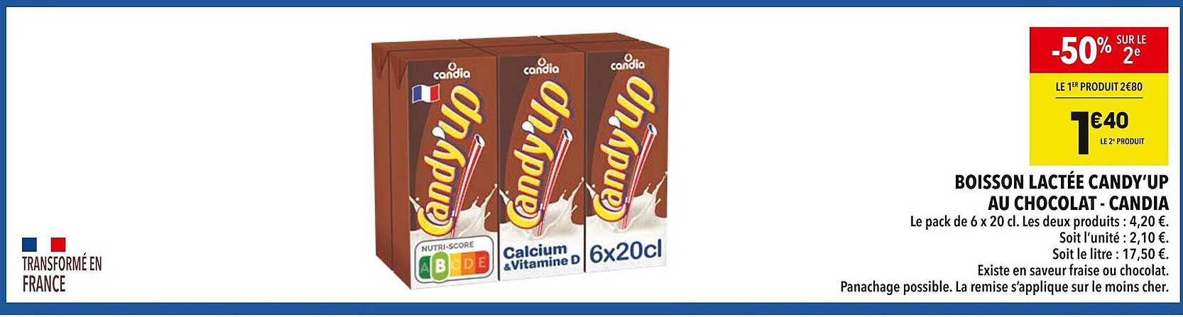 BOISSON LACTÉE CANDY'UP AU CHOCOLAT - CANDIA