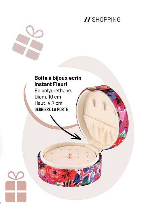 Boite à bijoux ecrin Instant Fleuri
