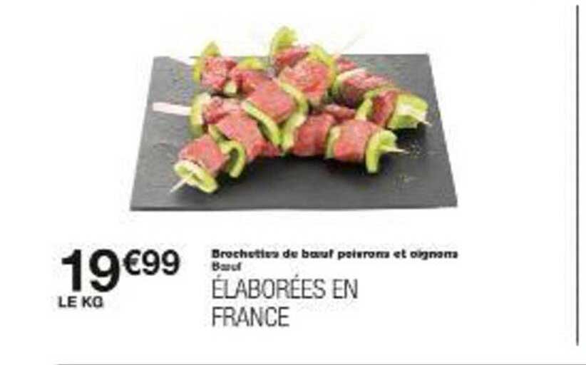 Brochettes de bœuf poivrons et oignons