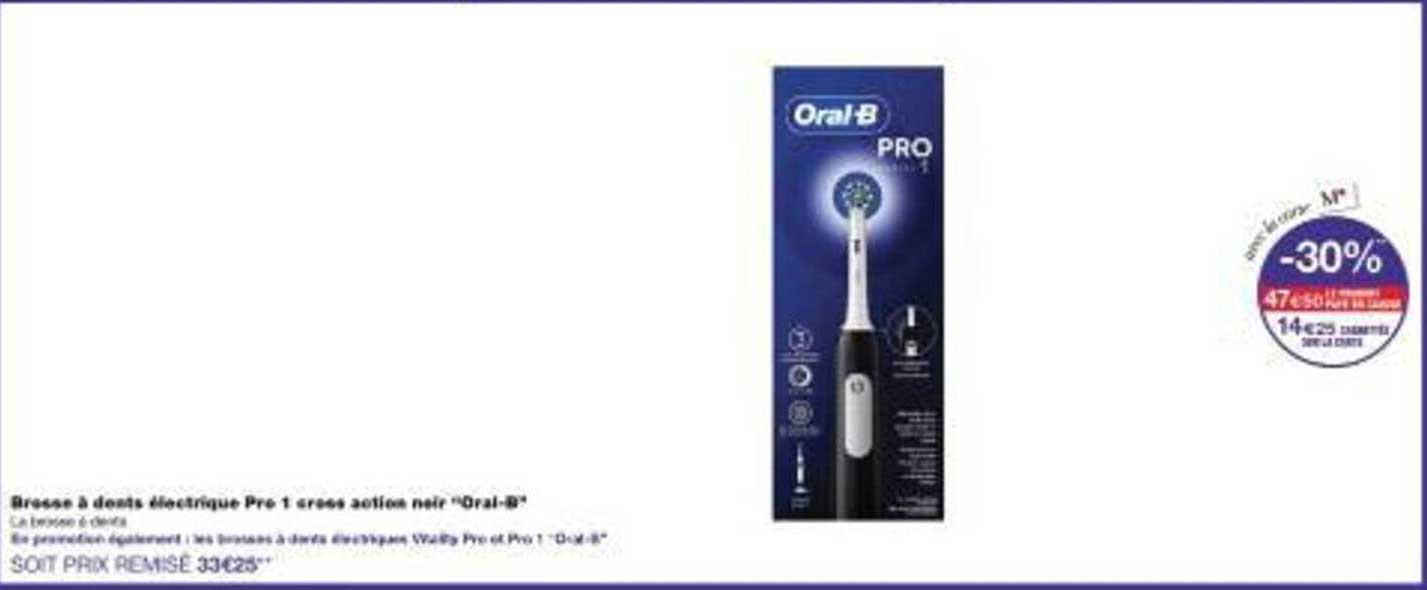 Brosse à dents électrique Pro 1 cross action noir "Oral-B"