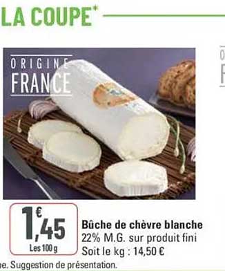 Bûche de chèvre blanche