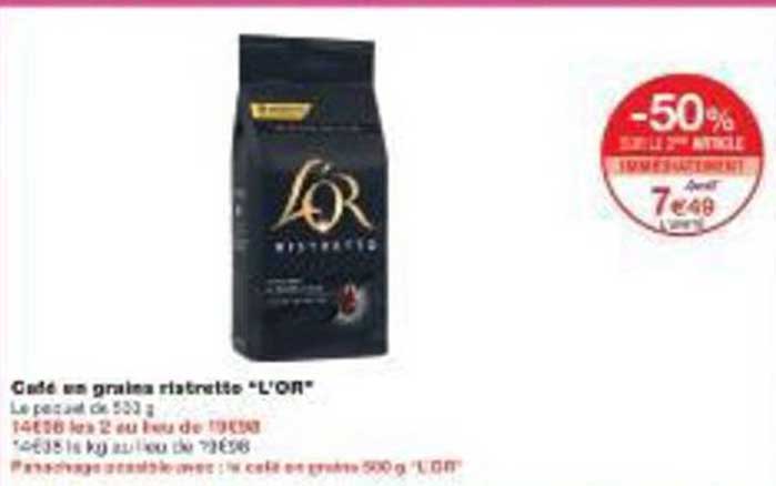 Café en grains ristrett0 “L’OR”