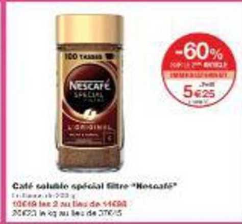 Café soluble spécial filtre "Nescafé"
