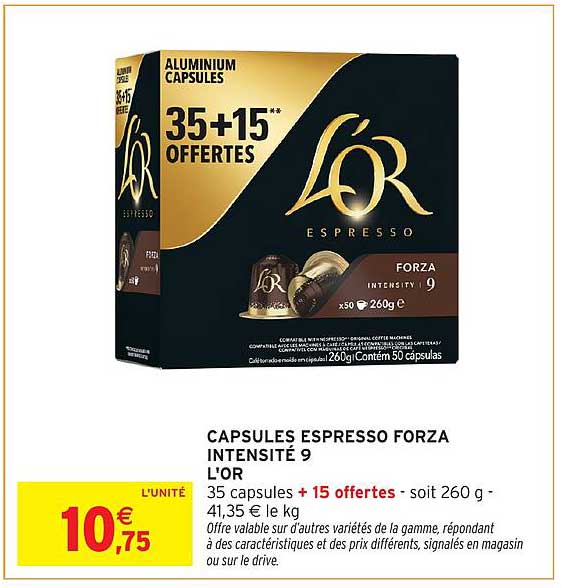 CAPSULES ESPRESSO FORZA INTENSITÉ 9