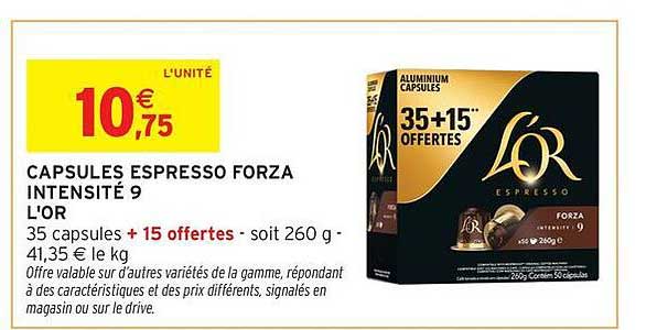 CAPSULES ESPRESSO FORZA INTENSITÉ 9