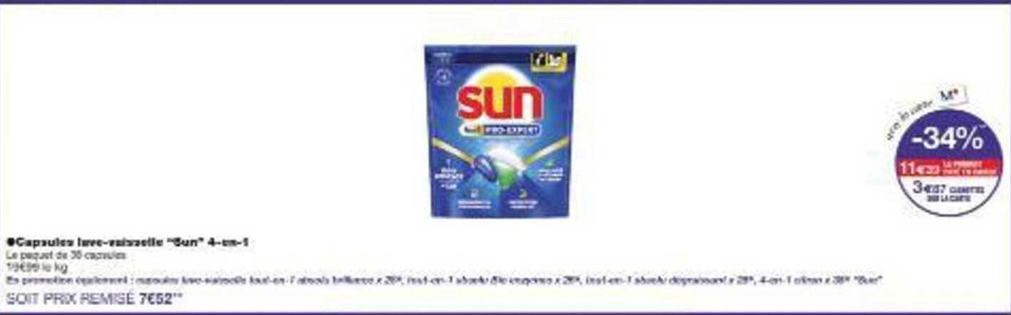 Capsules lave-vaisselle "Sun" 4-en-1