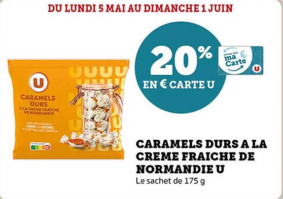 CARAMELS DURS A LA CREME FRAICHE DE NORMANDIE U