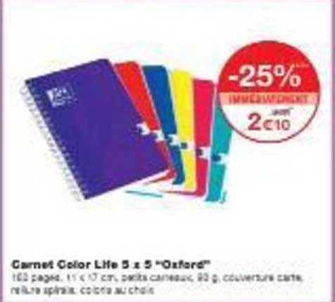 Carnet Color Life 5 x 5 "Oxford"