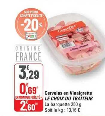 Cervelas en Vinaigrette LE CHOIX DU TRAITEUR