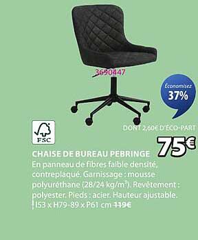 CHAISE DE BUREAU PEBRINGE