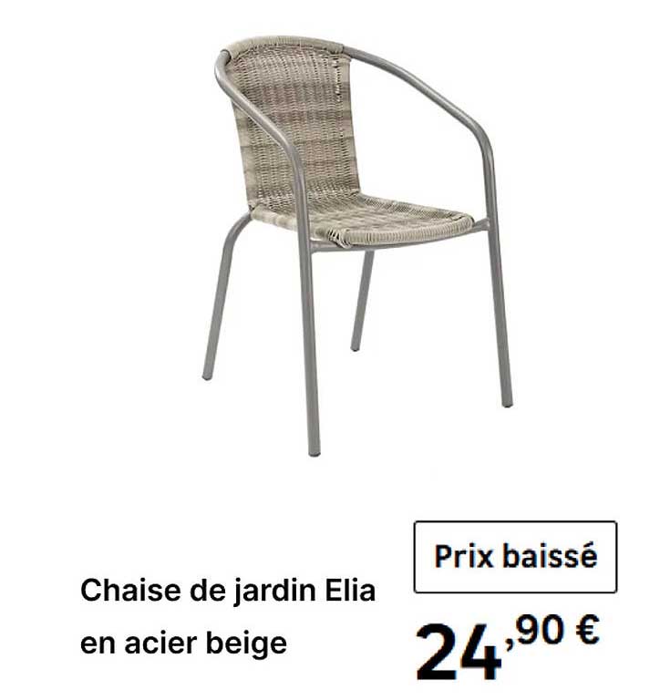 Chaise de jardin Elia en acier beige
