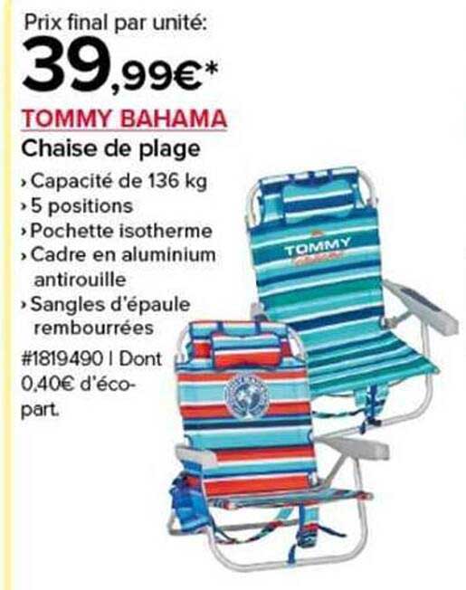 CHAISE DE PLAGE TOMMY BAHAMA