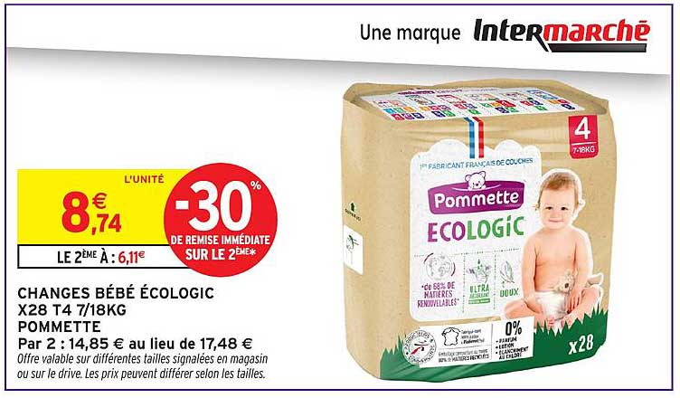 CHANGES BÉBÉ ÉCOLOGIC X28 T4 7/18KG POMMETTE