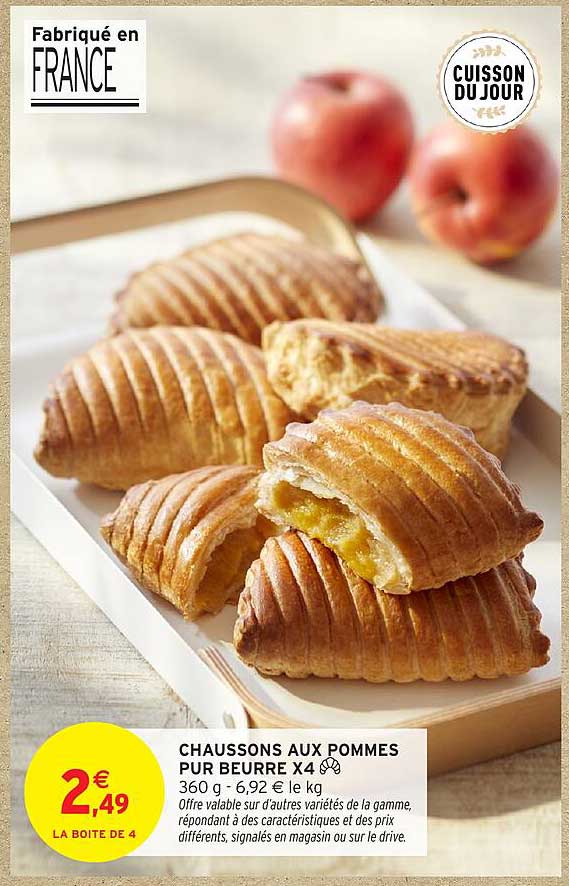 CHAUSSONS AUX POMMES PUR BEURRE X4