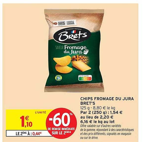 CHIPS FROMAGE DU JURA BRE'TS