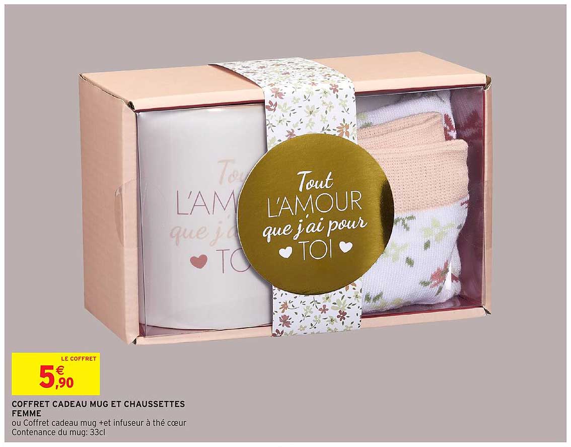 COFFRET CADEAU MUG ET CHAUSSETTES FEMME