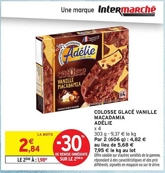 COLOSSE GLACÉ VANILLE MACADAMIA ADÉLIE x 4