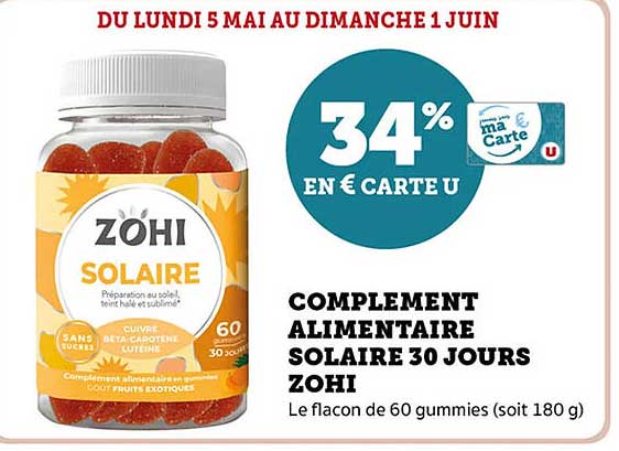 COMPLEMENT ALIMENTAIRE SOLAIRE 30 JOURS ZÖHI