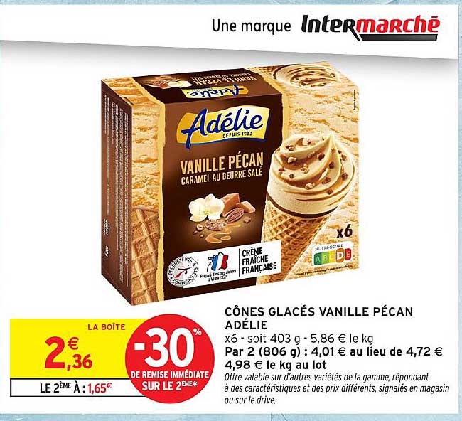 Cônes Glacés Vanille Pécan Adélie