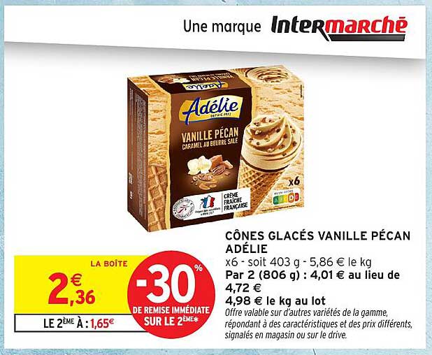 Cônes Glacés Vanille Pécan Adélie