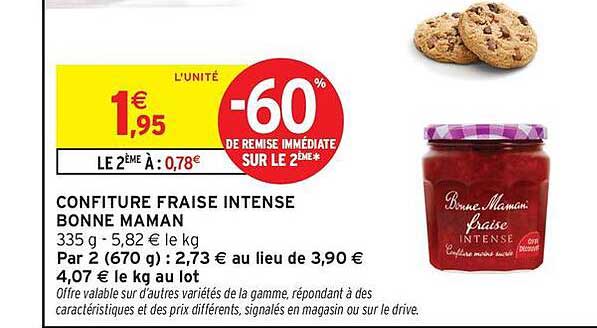 CONFITURE FRAISE INTENSE BONNE MAMAN