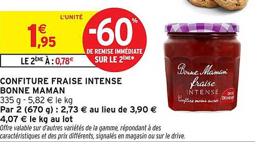 CONFITURE FRAISE INTENSE BONNE MAMAN