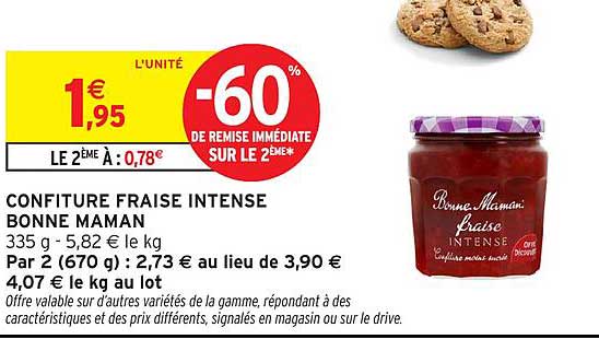 CONFITURE FRAISE INTENSE BONNE MAMAN