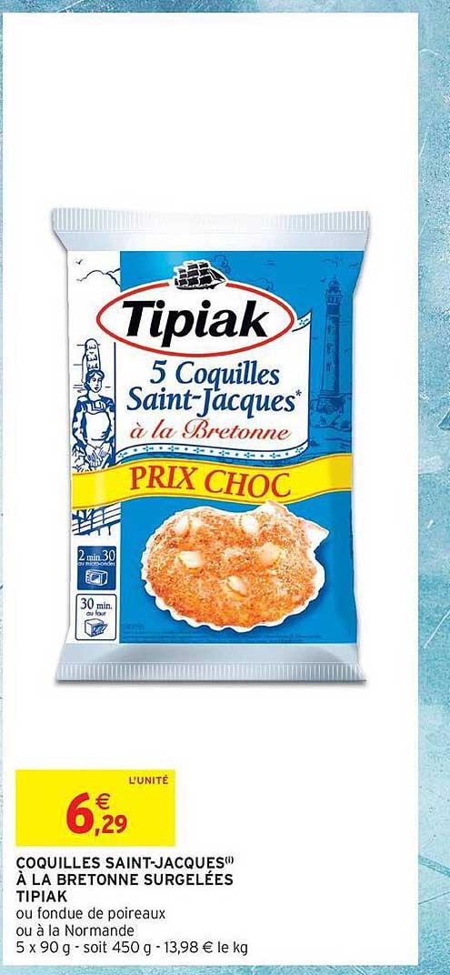 COQUILLES SAINT-JACQUES® À LA BRETONNE SURGELÉES TIPIAK