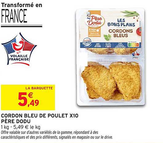 CORDON BLEU DE POULET X10 PÈRE DODU