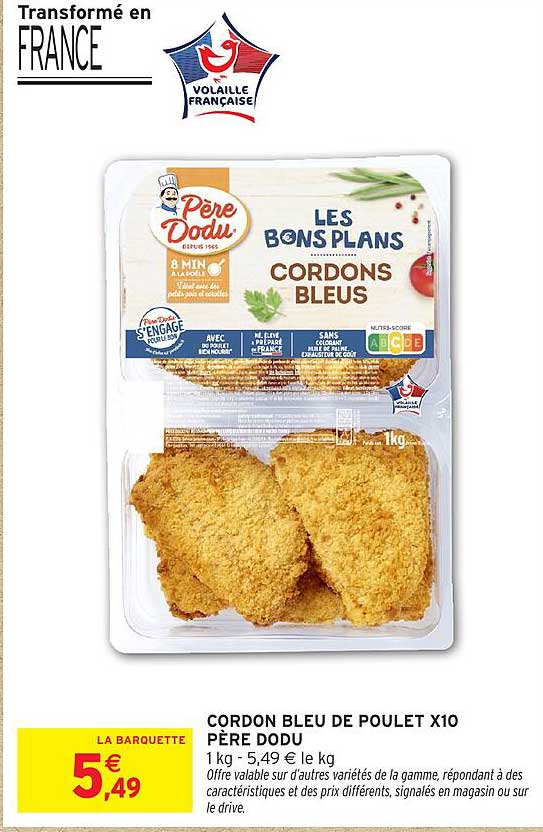 CORDON BLEU DE POULET X10 PÈRE DODU