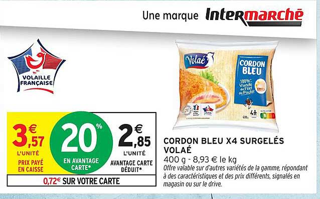 CORDON BLEU X4 SURGELÉS VOLAÉ
