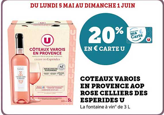 COTEAUX VAROIS EN PROVENCE AOP ROSE CELLIERS DES ESPERIDES U