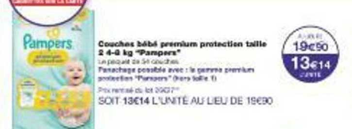 Couches bébé premium protection taille 2 4-8 kg "Pampers"