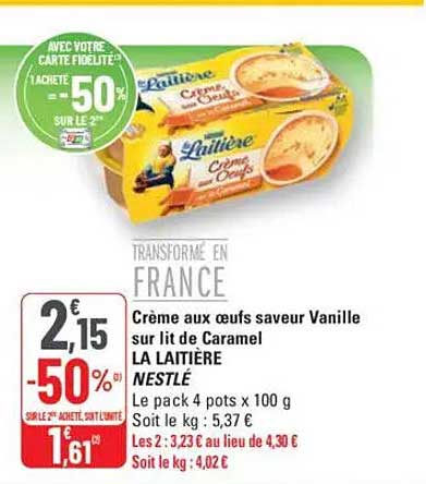 Crème aux œufs saveur Vanille sur lit de Caramel
