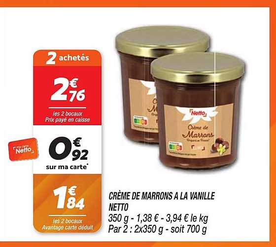 CRÈME DE MARRONS A LA VANILLE NETTO