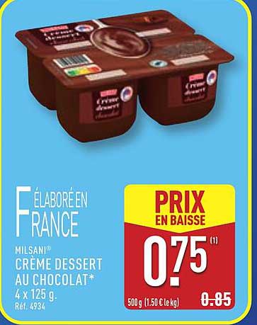 Crème dessert au chocolat* 4 x 125 g