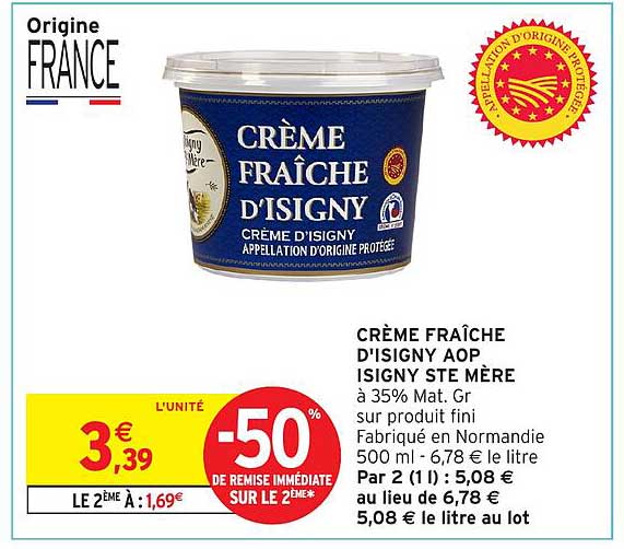 CRÈME FRAÎCHE D'ISIGNY AOP ISIGNY STE MÈRE