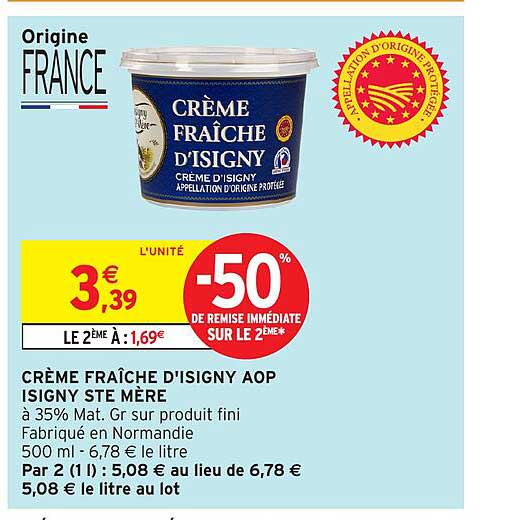 CRÈME FRAÎCHE D'ISIGNY AOP ISIGNY STE MÈRE