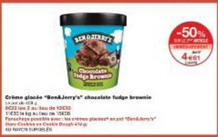 Crème glacée "Ben&Jerry's" chocolate fudge brownie