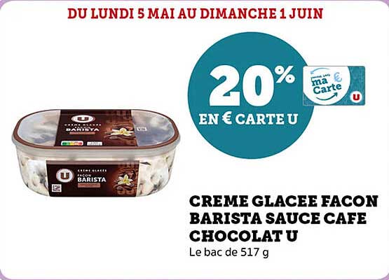 CREME GLACEE FACON BARISTA SAUCE CAFE CHOCOLAT U