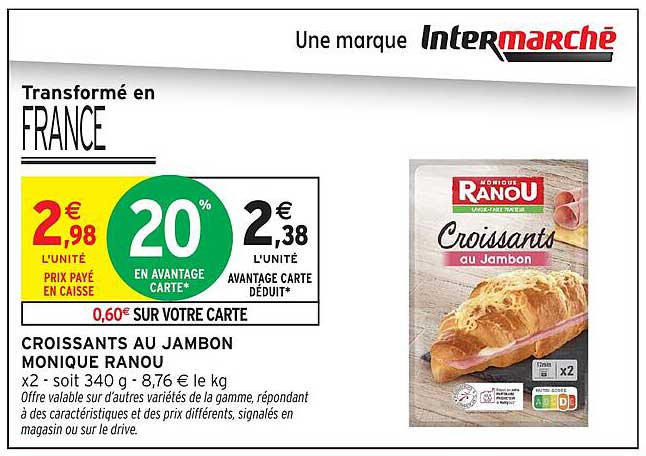 CROISSANTS AU JAMBON MONIQUE RANOU